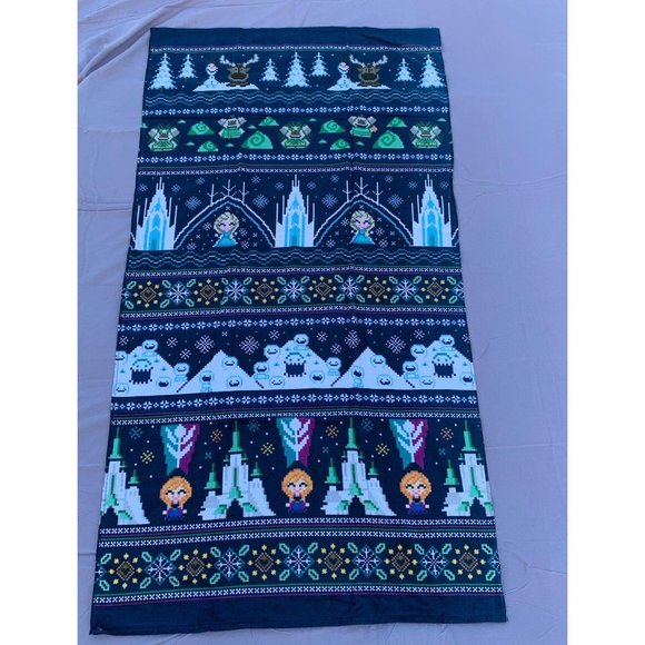 Disney Parks Frozen Elsa Anna Olaf Sven Snowgies Trolls Beach Towel - Picture 3 of 8